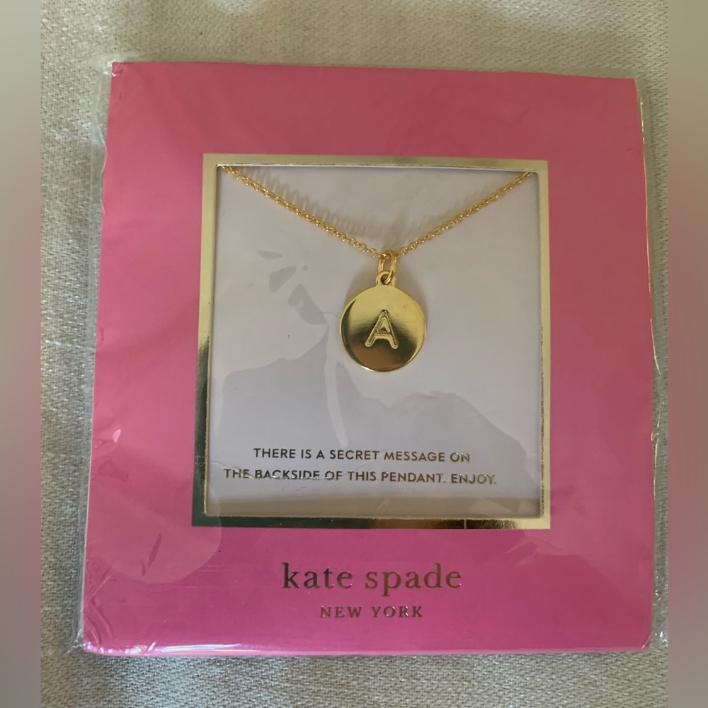 Kate Spade initial “A” pendant necklace